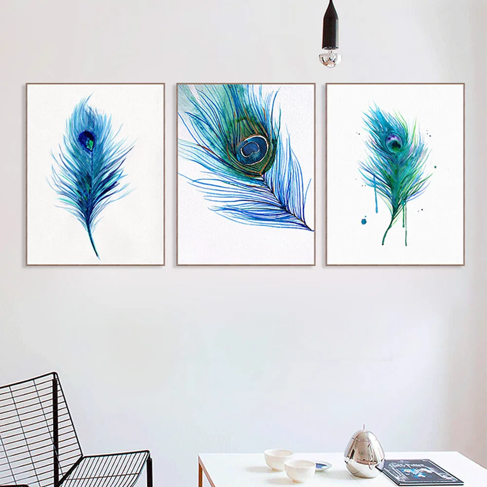 Feather Of Peacock Art Print Home Decor Wall Art Poster