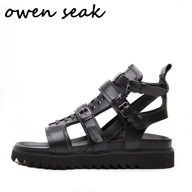 2018 Owen Seak Men Rome Sandals Genuine Leather Gladiator Sandals High-Top Summer Buckle Strap Slippers Slides Men Sandals
2018 Owen Seak Men Rome Sandals Genuine Leather Gladiator Sandals High-Top Summer Buckle Strap Slippers Slides Men Sandals
