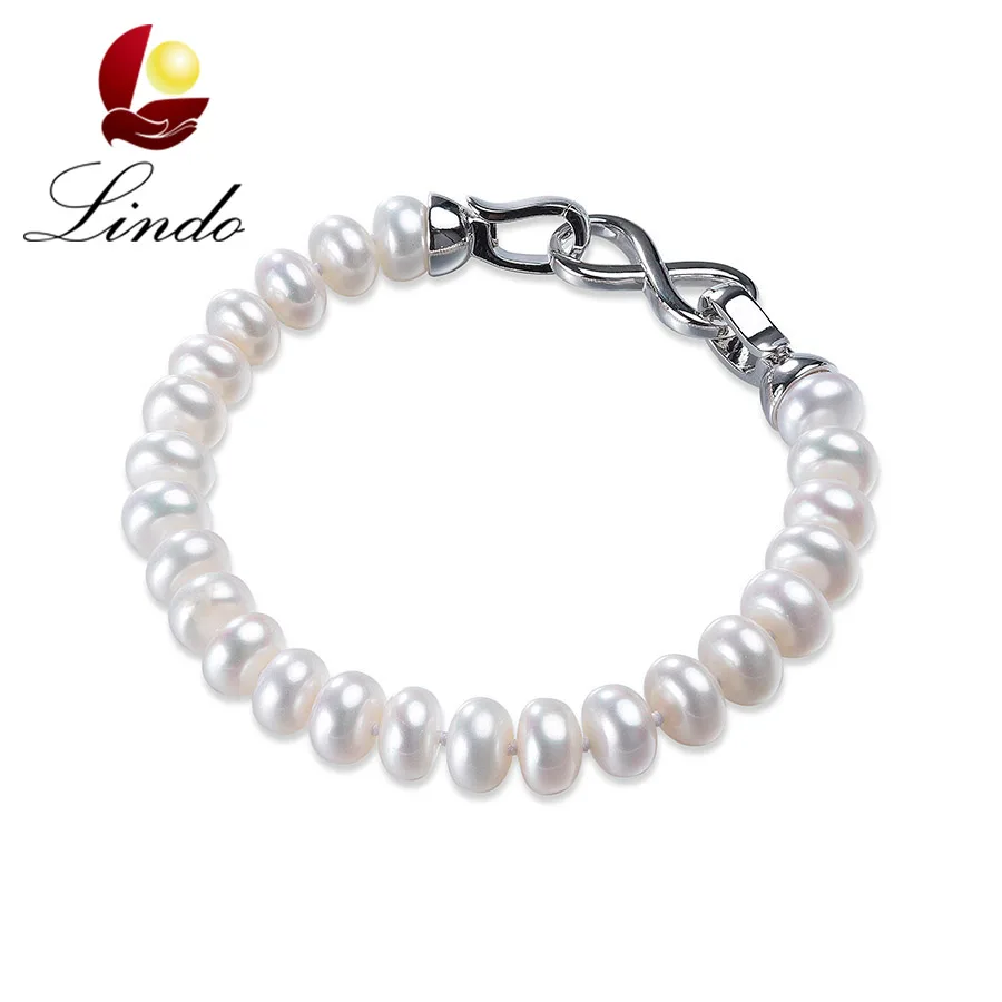 Lindo White High Luster Natural Freshwater Pearl Strand Bracelets For Women 8-9mm Pearl Silver 925 Jewelry Mother's Gift 18/20cm
Lindo White High Luster Natural Freshwater Pearl Strand Bracelets For Women 8-9mm Pearl Silver 925 Jewelry Mother's Gift 18/20cm