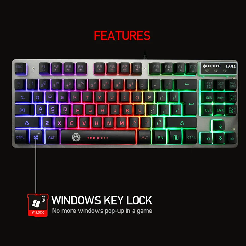 New Ergonomic Floating Membrane Gaming Keyboard Wired Waterproof RGB Backlit for Game PC
New Ergonomic Floating Membrane Gaming Keyboard Wired Waterproof RGB Backlit for Game PC