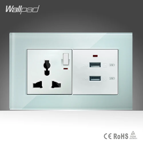 10A Universal Socket and Double 3.0 Usb Socket Wallpad 146*86mm White Glass Fast Charger 2 USB Ports and Universal Socket
10A Universal Socket and Double 3.0 Usb Socket Wallpad 146*86mm White Glass Fast Charger 2 USB Ports and Universal Socket