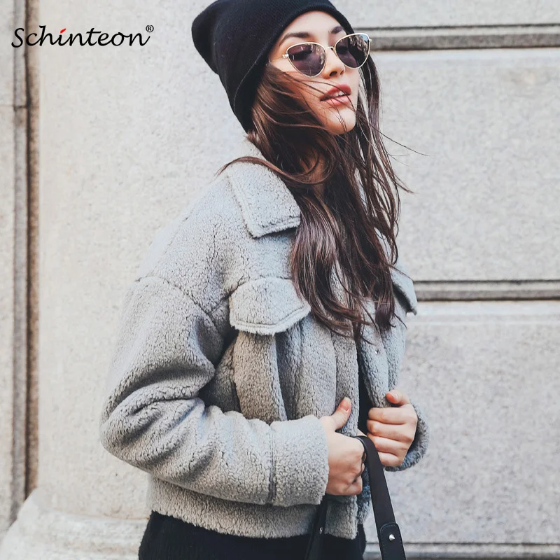 2018 Faux Fur Jacket Fake Sheared Sheepskin Lamb Wool Fur Coat Outwear Loose Short Jackets Purple Grey Pink
2018 Faux Fur Jacket Fake Sheared Sheepskin Lamb Wool Fur Coat Outwear Loose Short Jackets Purple Grey Pink