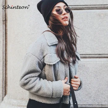 2018 Faux Fur Jacket Fake Sheared Sheepskin Lamb Wool Fur Coat Outwear Loose Short Jackets Purple Grey Pink
2018 Faux Fur Jacket Fake Sheared Sheepskin Lamb Wool Fur Coat Outwear Loose Short Jackets Purple Grey Pink