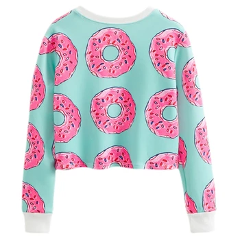 Autumn new European station round neck sets of color space printing women's long-sleeved short fashion sweatshirt
Autumn new European station round neck sets of color space printing women's long-sleeved short fashion sweatshirt