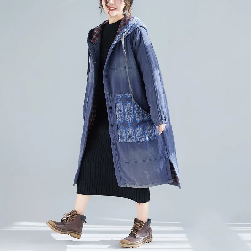 New hooded printing washed women's large size thickening long windbreaker multi-color warm winter fashion casual cotton clothes
New hooded printing washed women's large size thickening long windbreaker multi-color warm winter fashion casual cotton clothes