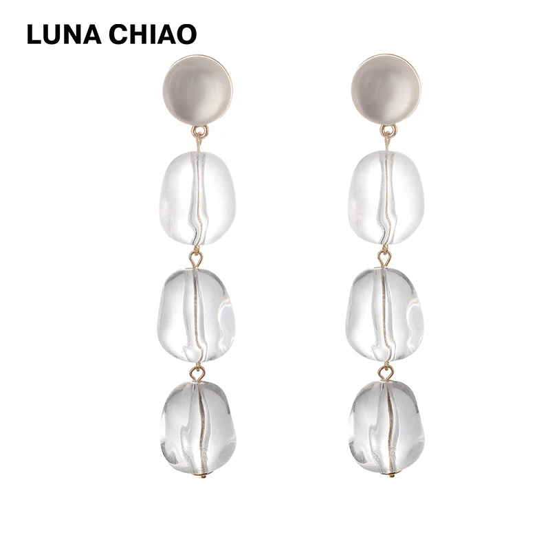 LUNA CHIAO Fashion Trendy Summer Transparent Clear Acrylic Long Water Drop Pendant Earrings For Women 
LUNA CHIAO Fashion Trendy Summer Transparent Clear Acrylic Long Water Drop Pendant Earrings For Women