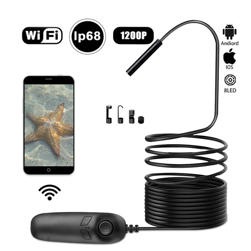 1200P Endoscope Camera 2.0 MP HD Wireless Borescope Inspection Camera Semi-Rigid Flexible Snake Camera for Android and iPhone
1200P Endoscope Camera 2.0 MP HD Wireless Borescope Inspection Camera Semi-Rigid Flexible Snake Camera for Android and iPhone
