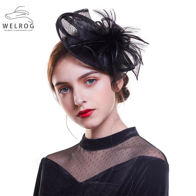 WELROG Wedding Fascinator Cocktail Hats For Women Formal Sinamay Net Yarn Feather Hat Ladies Party Church Hat Girl Accessories
WELROG Wedding Fascinator Cocktail Hats For Women Formal Sinamay Net Yarn Feather Hat Ladies Party Church Hat Girl Accessories
