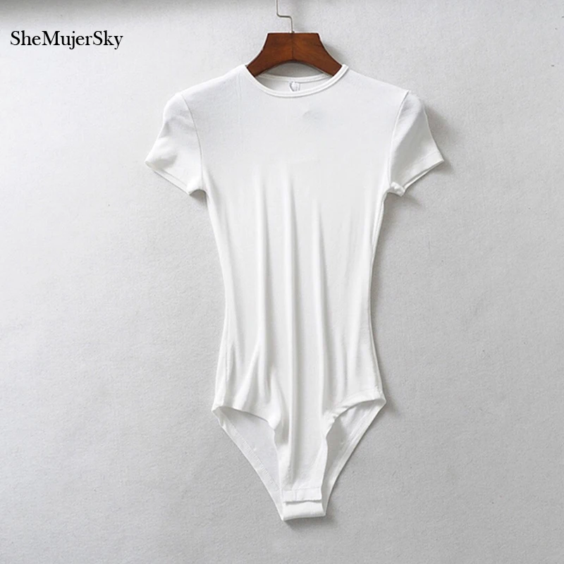SheMujerSky O-neck White Bodysuit Women Elastic Short Sleeve Casual Overalls Summer Short Jumpsuit 2019
SheMujerSky O-neck White Bodysuit Women Elastic Short Sleeve Casual Overalls Summer Short Jumpsuit 2019
