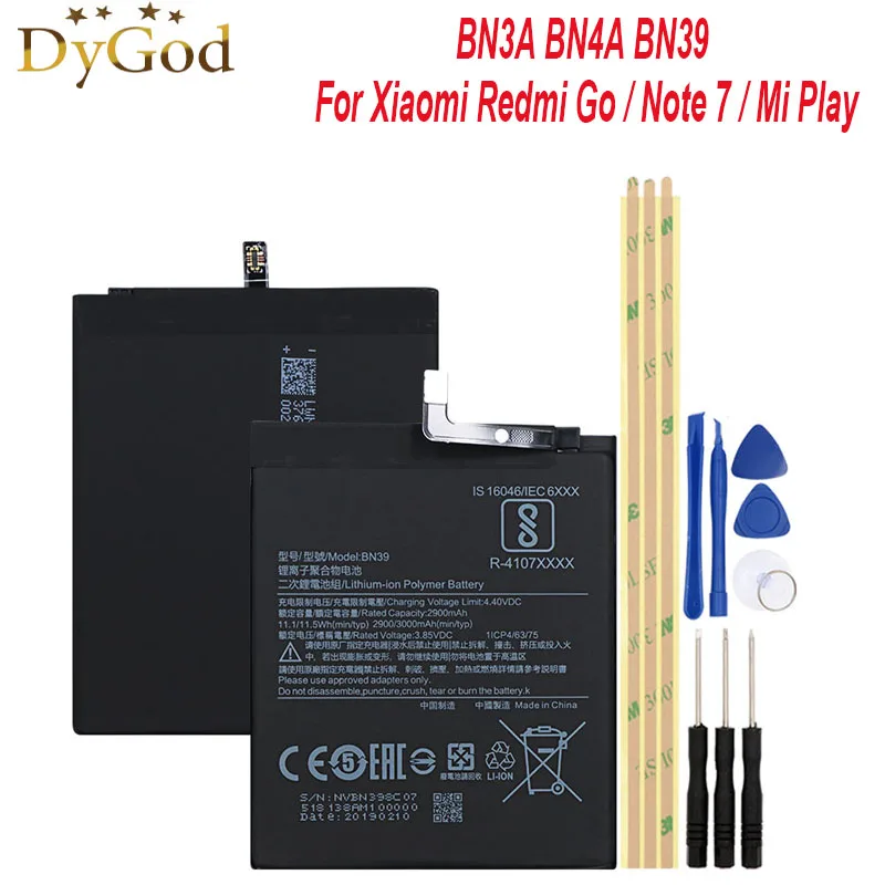 BN3A BN4A BN39 For Xiaomi Redmi Go Note 7 Mi Play Batteria High Quality mobile phone Lithium-ion Polymer Battery with Tools Set
BN3A BN4A BN39 For Xiaomi Redmi Go Note 7 Mi Play Batteria High Quality mobile phone Lithium-ion Polymer Battery with Tools Set