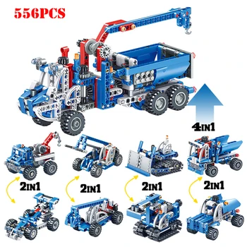 556PCS 4 In 1 Engineering Lifting Forklift Truck Machine Building Blocks Compatible Technic Bricks Educational Toy WJ106
556PCS 4 In 1 Engineering Lifting Forklift Truck Machine Building Blocks Compatible Technic Bricks Educational Toy WJ106