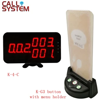 Restaurant waiter calling system 3-digit display receiver K-4-C with 15pcs Table Buzzer menu holder
Restaurant waiter calling system 3-digit display receiver K-4-C with 15pcs Table Buzzer menu holder