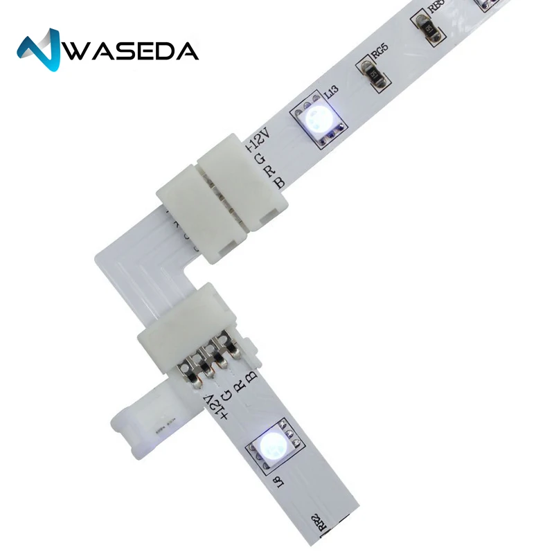10pcs L Shape Solderless Snap Down 4 Conductor LED Strip Connector for 90 Degree Turning Connection of 10mm Wide 5050 RGB Flex
10pcs L Shape Solderless Snap Down 4 Conductor LED Strip Connector for 90 Degree Turning Connection of 10mm Wide 5050 RGB Flex