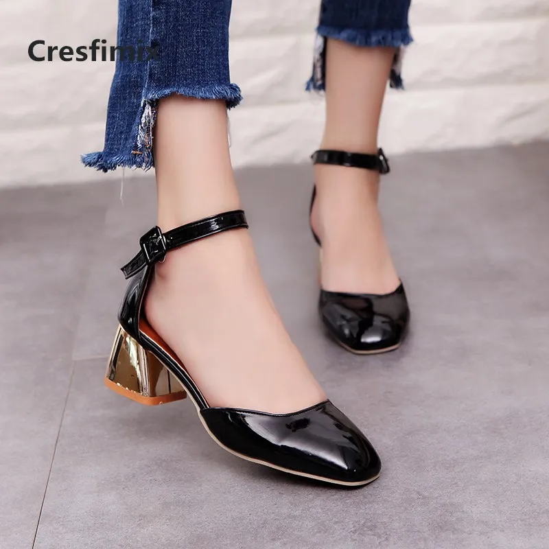 Cresfimix women fashion sweet black pu leather round toe high heel shoes lady casual street comfortable high heel pumps a2922
Cresfimix women fashion sweet black pu leather round toe high heel shoes lady casual street comfortable high heel pumps a2922