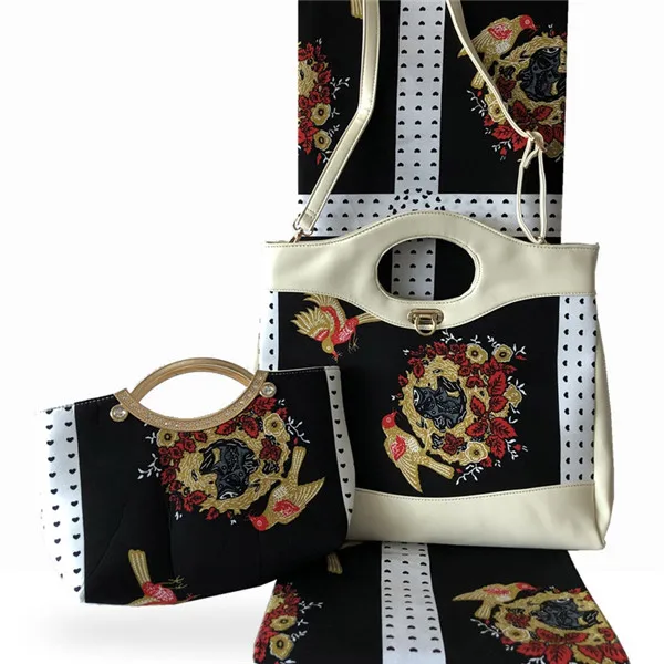 3pcs/set Excellent African real print Holland wax fabric (6yards/lot) matching wax bags with purse set for party FB10-3
3pcs/set Excellent African real print Holland wax fabric (6yards/lot) matching wax bags with purse set for party FB10-3