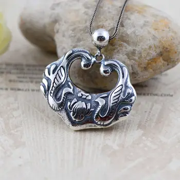 Black Silver 925 sterling silver jewelry retro do old version of Phoenix concentric lock female Pendant 026597w
Black Silver 925 sterling silver jewelry retro do old version of Phoenix concentric lock female Pendant 026597w