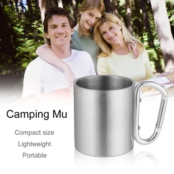 Outdoor Stainless Steel Water Tea Coffee Mug Self Lock Carabiner Handle Cup For Camping Hiking Climbing Portable
Outdoor Stainless Steel Water Tea Coffee Mug Self Lock Carabiner Handle Cup For Camping Hiking Climbing Portable