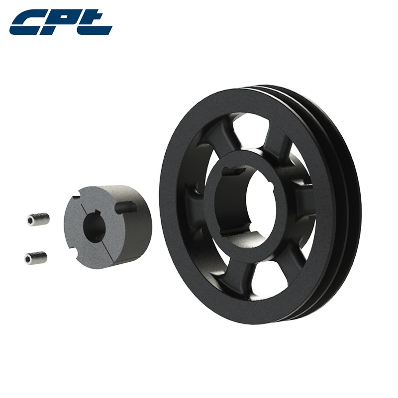 CPT SPB pulley wheels for electric motors, 2 grooves, 257mm outside diameter, 2517 taper bush for 65mm max shaft, SPB250-02-2517
CPT SPB pulley wheels for electric motors, 2 grooves, 257mm outside diameter, 2517 taper bush for 65mm max shaft, SPB250-02-2517