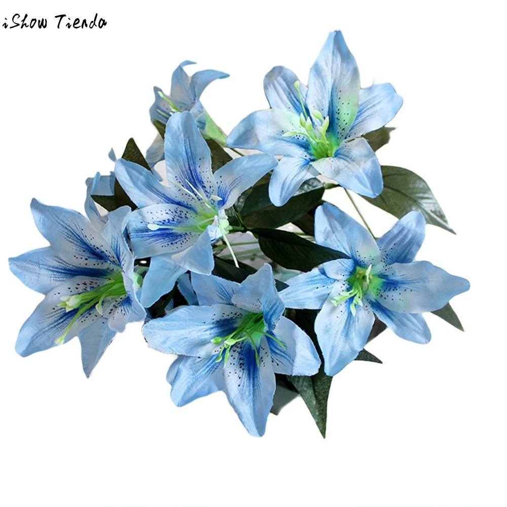 10 Heads Artificial Fake Silk Lilies Flower Bridal Bouquet Wedding Party Home Decor 2.2
10 Heads Artificial Fake Silk Lilies Flower Bridal Bouquet Wedding Party Home Decor 2.2