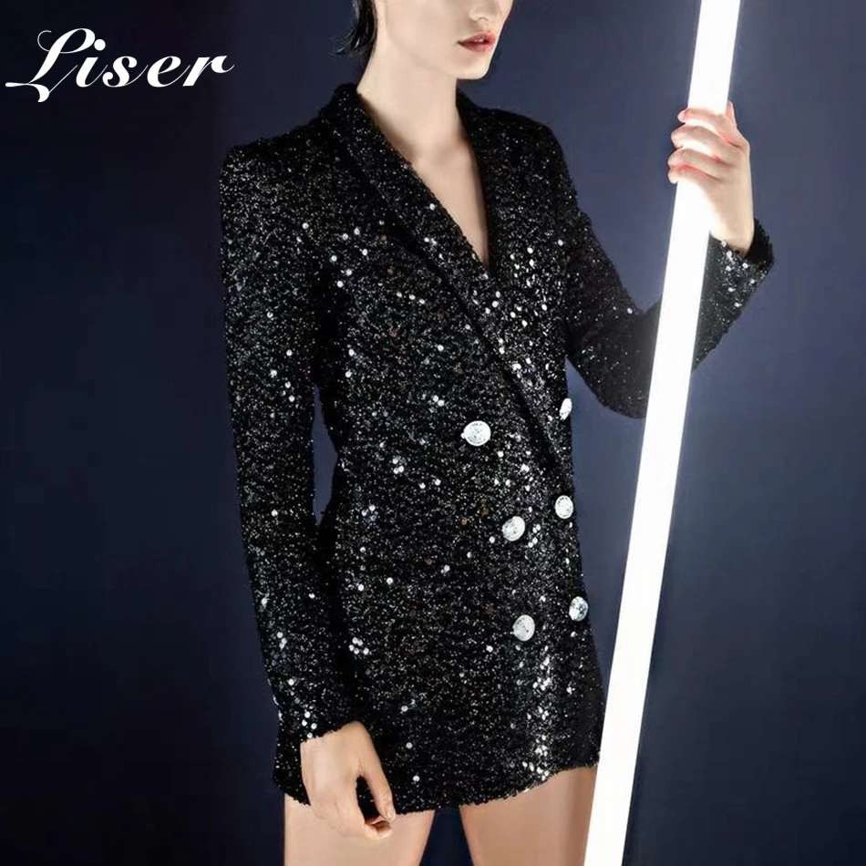Liser 2018 New Summer Women Jackets V Neck Sequined Jackets Sexy Bodycon Elegant Evening Party Black Jacket Vestidos Wholesale
Liser 2018 New Summer Women Jackets V Neck Sequined Jackets Sexy Bodycon Elegant Evening Party Black Jacket Vestidos Wholesale
