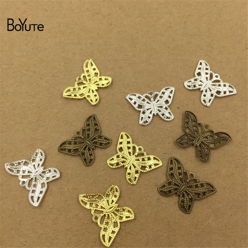 BoYuTe 100Pcs 22*16MM Filigree Butterfly Pendant 3 Colors Diy Brass Material Pendant Charms for Jewelry Making
BoYuTe 100Pcs 22*16MM Filigree Butterfly Pendant 3 Colors Diy Brass Material Pendant Charms for Jewelry Making