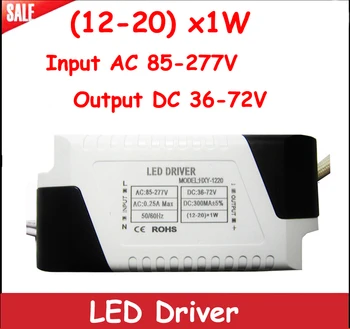 

1pcs Ivory Led Driver Transformers (12-20)*1W, Input AC 85-277V Output DC 36-72V Led Power Supply For LED Beads Lamp