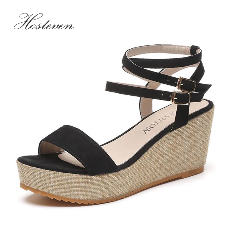 Hosteven Women Sandals Fashion Casual Leather Female Shoes Summer Wedges Flock Comfortable Ladies Shoes Soild Sandals
Hosteven Women Sandals Fashion Casual Leather Female Shoes Summer Wedges Flock Comfortable Ladies Shoes Soild Sandals