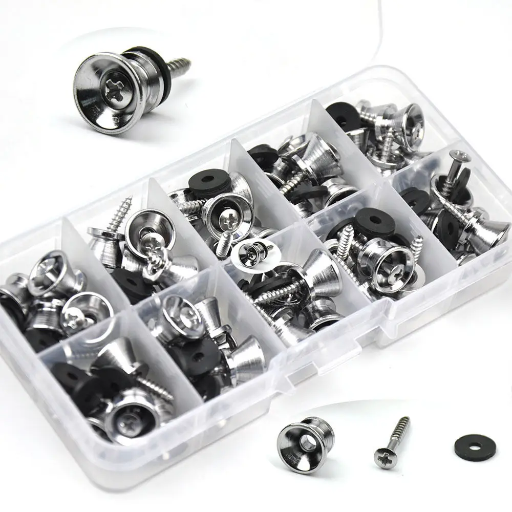 Wholesale 50pcs/lot Universal Guitar Ukulele Strap Locks Nails Metal Buttons + Screws + Pads Silver
Wholesale 50pcs/lot Universal Guitar Ukulele Strap Locks Nails Metal Buttons + Screws + Pads Silver