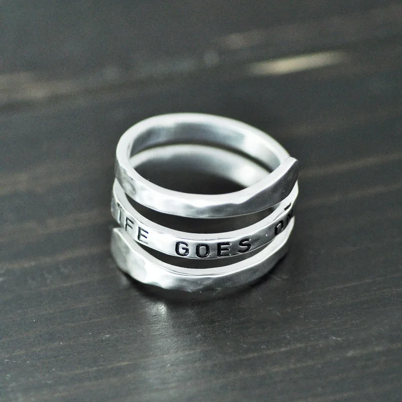 custom spiral ring alloy ring hand stamped your text hammered ring can be personalized
custom spiral ring alloy ring hand stamped your text hammered ring can be personalized
