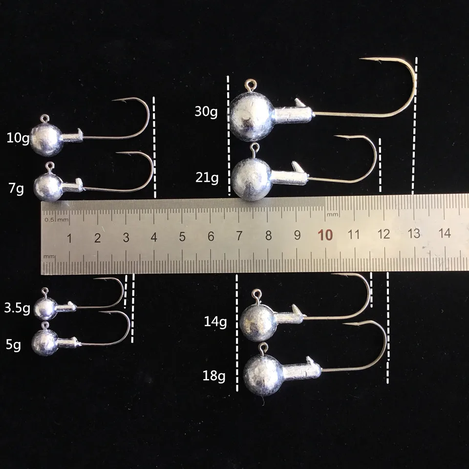 Swolfy 10pcs 3.5g 5g 7g 10g 14g 21g 30g Lead Jig Head Fishing Hook Soft Fishing Lure High Carbon Steel Fishhooks Jig
Swolfy 10pcs 3.5g 5g 7g 10g 14g 21g 30g Lead Jig Head Fishing Hook Soft Fishing Lure High Carbon Steel Fishhooks Jig