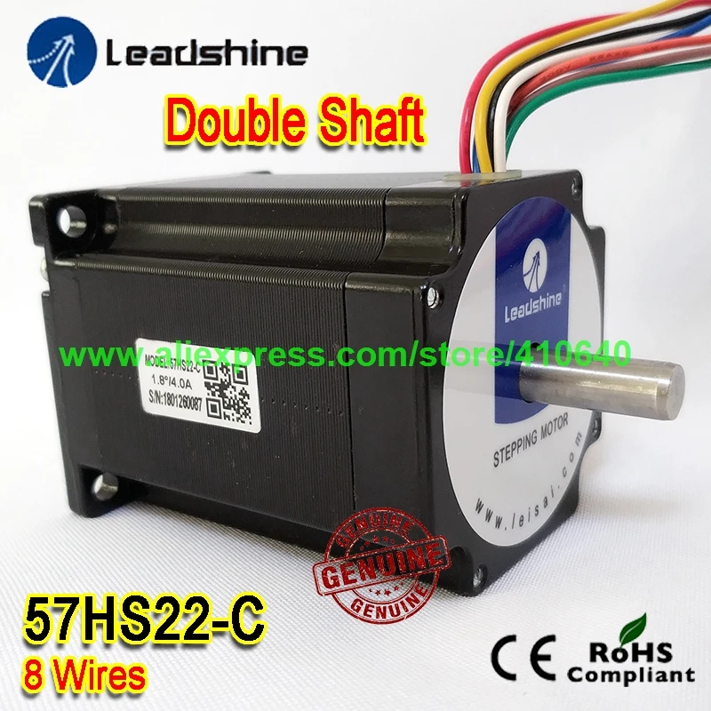 GENUINE Leadshine NEMA23 Double Shaft Stepper Motor 57HS22-C 8 mm Shaft 4 A 2.2 N.M Torque 81 mm Length 8 Wires Dual Shaft Motor
GENUINE Leadshine NEMA23 Double Shaft Stepper Motor 57HS22-C 8 mm Shaft 4 A 2.2 N.M Torque 81 mm Length 8 Wires Dual Shaft Motor