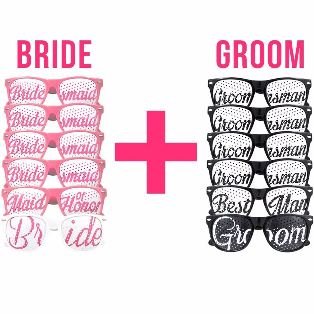 12pcs/lot Wedding Party Sunglasses Masks Team Groom Bride Bridesmaid Glasses Wedding Bridal Bachelorette Hen Party Decorations
12pcs/lot Wedding Party Sunglasses Masks Team Groom Bride Bridesmaid Glasses Wedding Bridal Bachelorette Hen Party Decorations