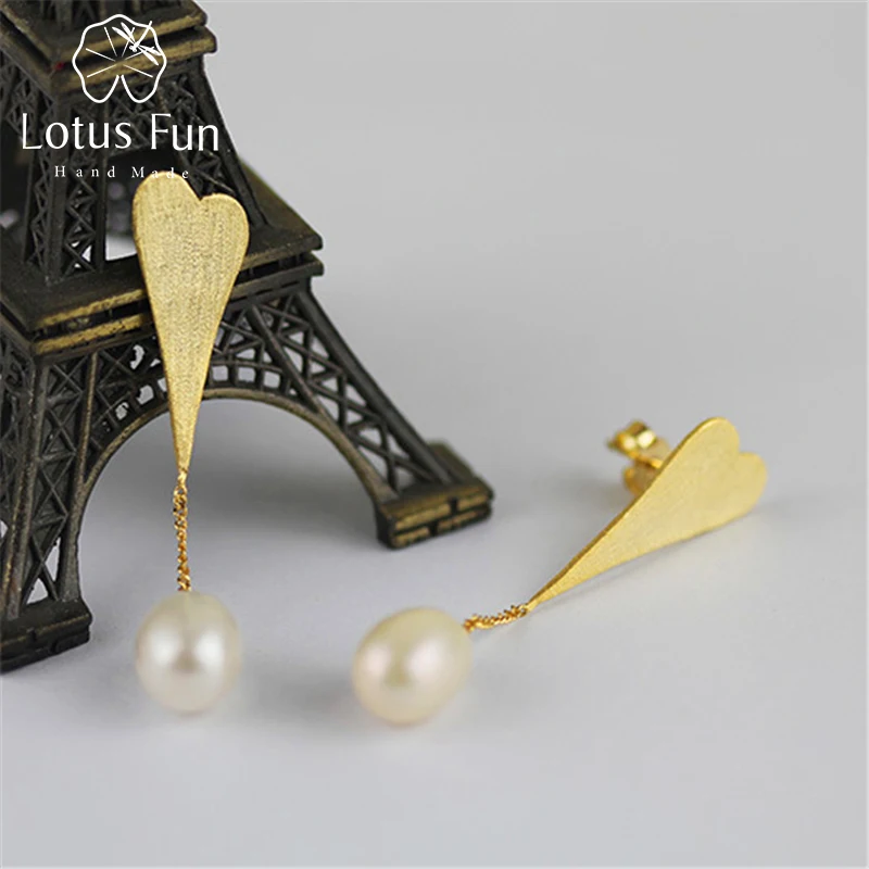 Lotus Fun Real 925 Sterling Silver Natural Pearl Creative Handmade Fine Jewelry Love Heart Water Drop Dangle Earrings for Women
Lotus Fun Real 925 Sterling Silver Natural Pearl Creative Handmade Fine Jewelry Love Heart Water Drop Dangle Earrings for Women