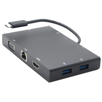 8 in 1 USB -C USB 3.1 Type C Hub to VGA + 4K HDMI + Audio + Type C PD + Rj45 Ethernet + USB 3.0 Port + SD Card Reader Hub
8 in 1 USB -C USB 3.1 Type C Hub to VGA + 4K HDMI + Audio + Type C PD + Rj45 Ethernet + USB 3.0 Port + SD Card Reader Hub