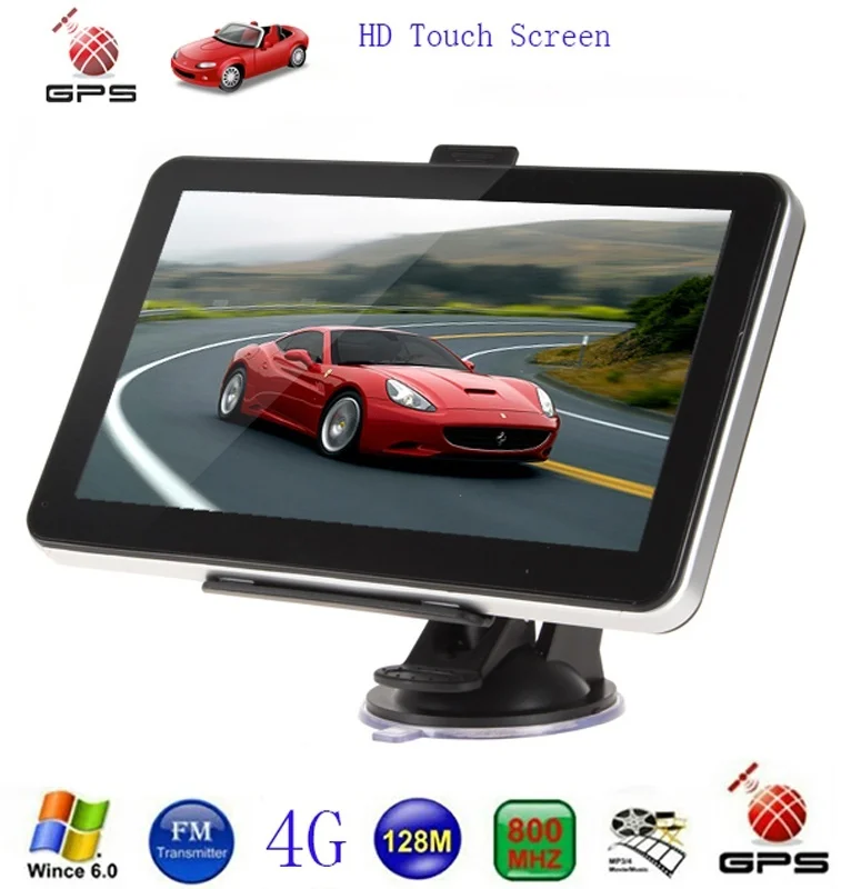 Модный Автомобильный GPS 4 3 "или 7" HD сенсорный экран портативный навигатор FM MP3