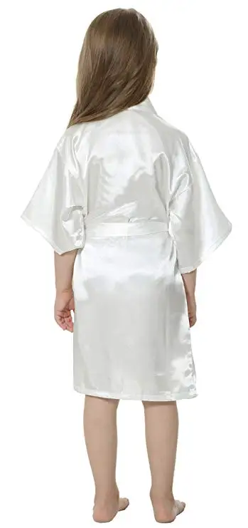 Kids Solid Satin Rayon Kimono Robe Bridesmaid Solid Bathrobe Children Nightgown Sleepwear Dressing Gown Kids Solid Satin Rayon Kimono Robe Bridesmaid Solid Bathrobe Children Nightgown Sleepwear Dressing Gown