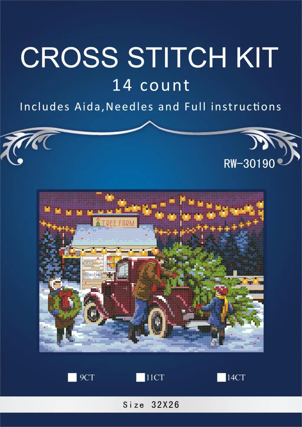

Top Quality Hot Selling Lovely Counted Cross Stitch Kit Christmas Tree Ornament Dim 08802 JCS Simlar dmc threads RW-3019