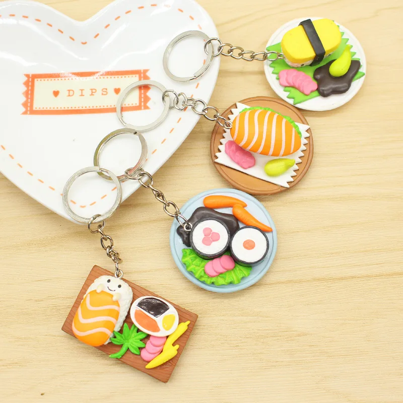 Creative Salmon Slices Sushi Shaped Keychain Key Ring Food Simulation Pendant key Ring Car Bag Accessories
Creative Salmon Slices Sushi Shaped Keychain Key Ring Food Simulation Pendant key Ring Car Bag Accessories