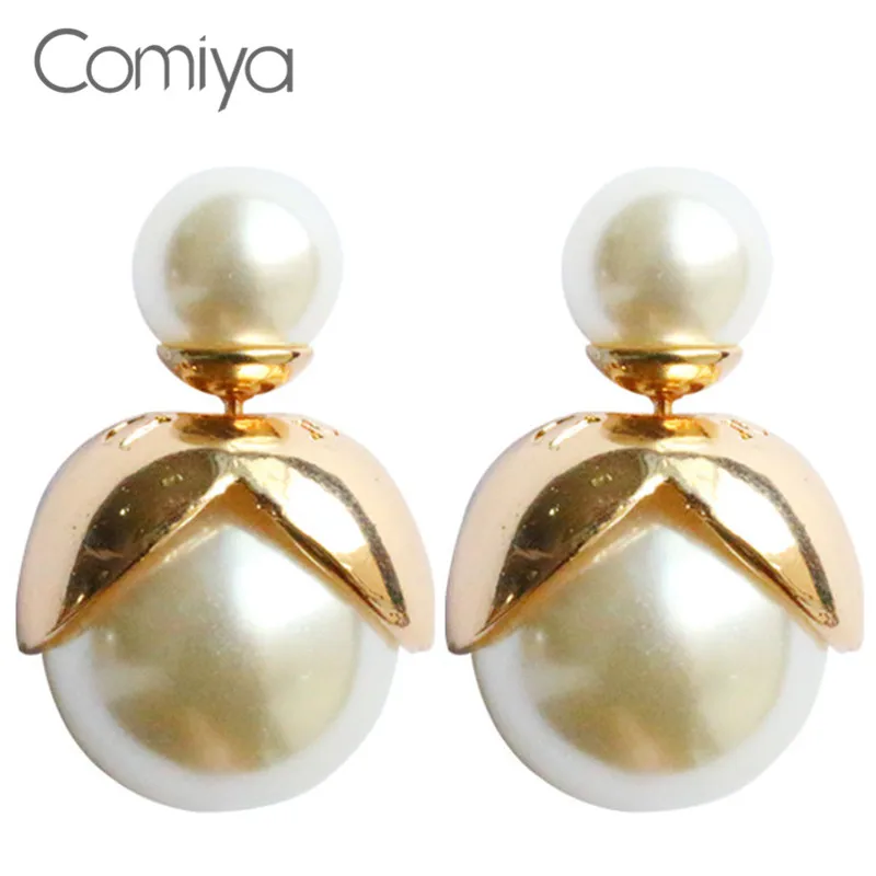 Comiya Gold Color Luxury Double Imitation Pearls Sides Leaf Big Natural Jewelry Stud Earrings For Women Fashion Wedding Jewelry
Comiya Gold Color Luxury Double Imitation Pearls Sides Leaf Big Natural Jewelry Stud Earrings For Women Fashion Wedding Jewelry