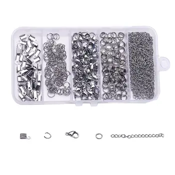 330 pcs/box Fold Over Cord End Lobster Clasp Jump Rings Double Circle Jump Rings Extension Chain Combination Wholesale
330 pcs/box Fold Over Cord End Lobster Clasp Jump Rings Double Circle Jump Rings Extension Chain Combination Wholesale