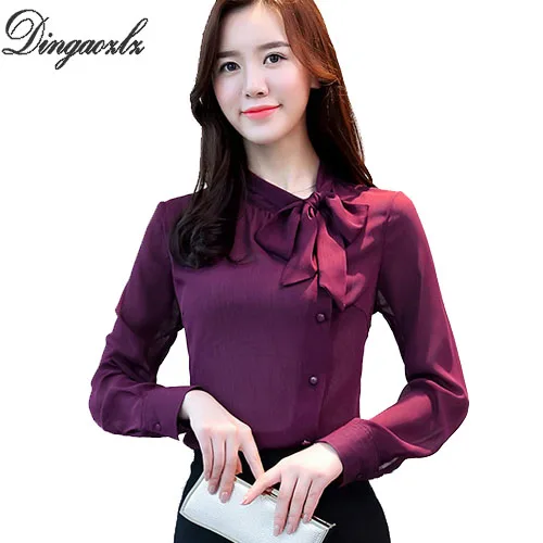 Dingaozlz 2018 New bow collar Women clothing office lady blouse shirt long sleeve chiffon women tops fashion white blusas
Dingaozlz 2018 New bow collar Women clothing office lady blouse shirt long sleeve chiffon women tops fashion white blusas