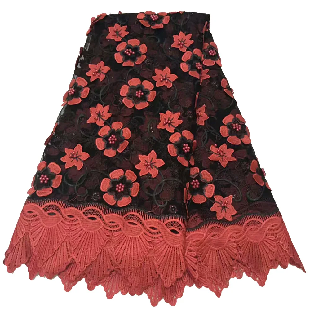 African lace fabric high quality 3d tulle lace with beads nigerian embroidered mesh nyion fabric tissu guipure lace for sewing
African lace fabric high quality 3d tulle lace with beads nigerian embroidered mesh nyion fabric tissu guipure lace for sewing