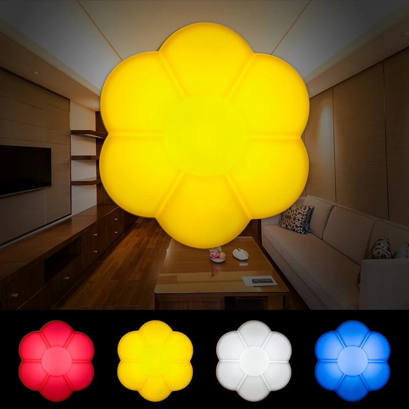 4 цвета цветок США ЕС розетка свет лампы Сенсор Управление Ночная домашнего
