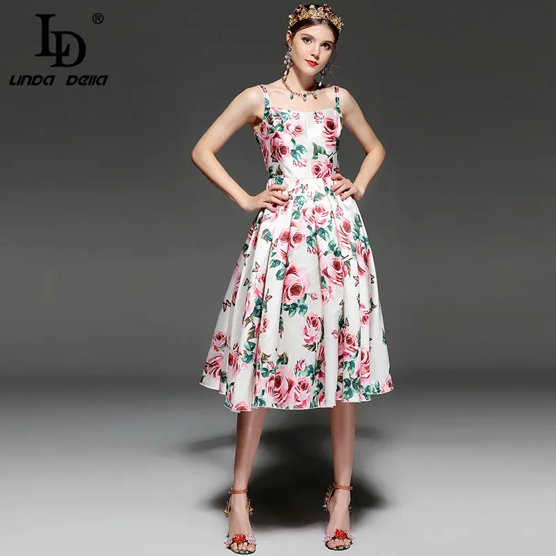 LD LINDA DELLAFashion Designer Runway Summer Dress Women's Spaghetti Strap Backless Casual Elegant Rose Floral Print Dress
LD LINDA DELLAFashion Designer Runway Summer Dress Women's Spaghetti Strap Backless Casual Elegant Rose Floral Print Dress