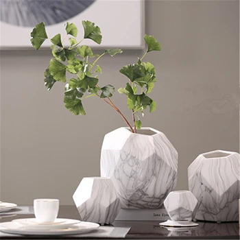 White Ceramic Flower Vase Geometry Craft Table Centerpieces for Home Room Office Display - 26x25cm
White Ceramic Flower Vase Geometry Craft Table Centerpieces for Home Room Office Display - 26x25cm