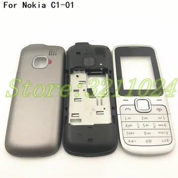 Original Full Housing Case For Nokia C1-01 Cover Facing Frame + middle + back cover + keypad cell phone part With Logo 
Original Full Housing Case For Nokia C1-01 Cover Facing Frame + middle + back cover + keypad cell phone part With Logo