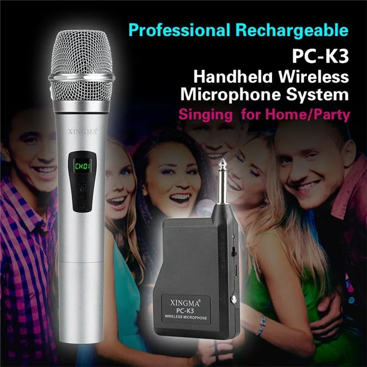 XINGMA PC-K3 Wireless Microphone Professional Dynamic VHF Metal Handheld Mic With Receiver For Karaoke Computer Singing KTV 14