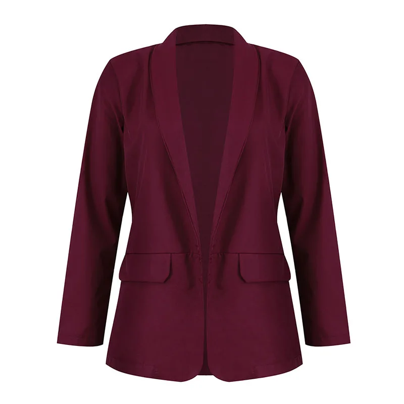 Women\'s Blazer Elegant Fashion Lady Blazers 2018 Autumn Sexy Solid Color Coat Suits Female Slim Jacket Suit Outwear Blazer Mujer