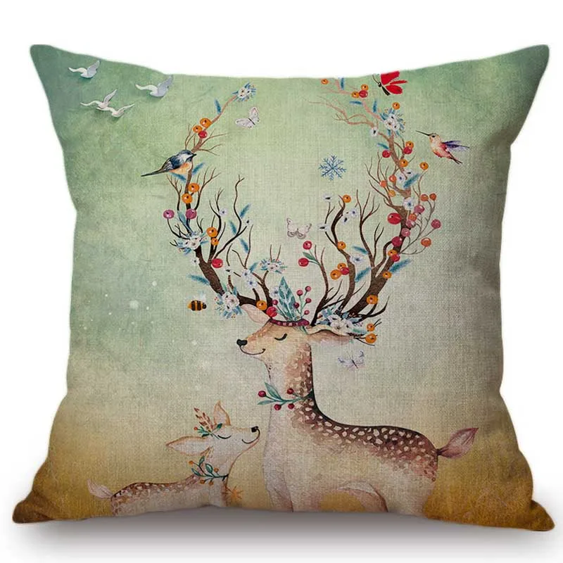 Watercolor Flower Deer Head Art Decoration Sofa Throw Pillow Kids Room Lovely Cushion Cover Cotton Linen Chair Seat Car Pillow
Watercolor Flower Deer Head Art Decoration Sofa Throw Pillow Kids Room Lovely Cushion Cover Cotton Linen Chair Seat Car Pillow