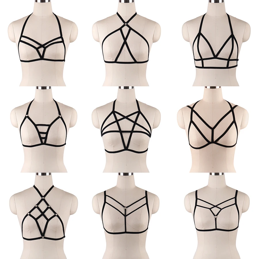 Polyester Body Harness Cage Bralette 90s Fetish Tops Crop Bondage Harness Harajuku Sexy Lingerie Women Harness Bodysuit Costume
Polyester Body Harness Cage Bralette 90s Fetish Tops Crop Bondage Harness Harajuku Sexy Lingerie Women Harness Bodysuit Costume